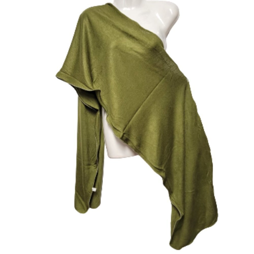 Green Scarf, Curly Hem Scarf Fall Scarf Rectangular Scarf - NEW